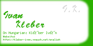 ivan kleber business card